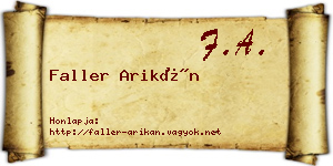 Faller Arikán névjegykártya